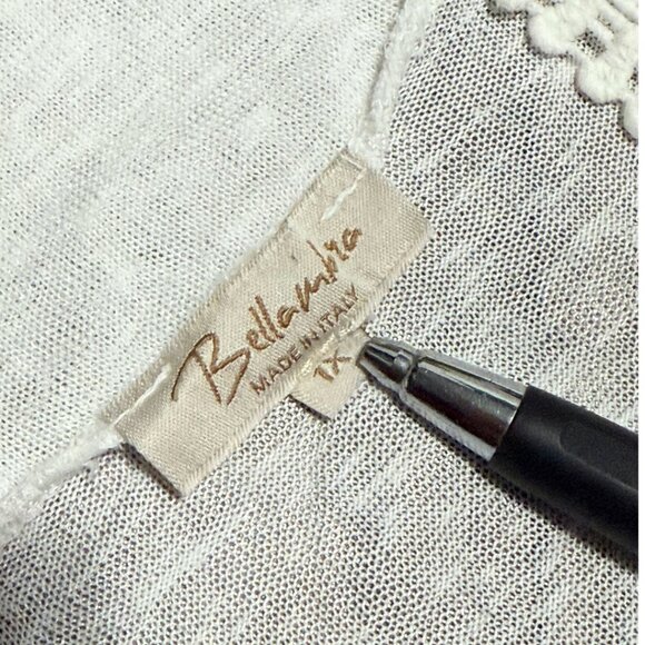 Bellambra White Crochet Cotton Silk Cardigan | Size 1X | Made in Italy - Picture 9 of 11